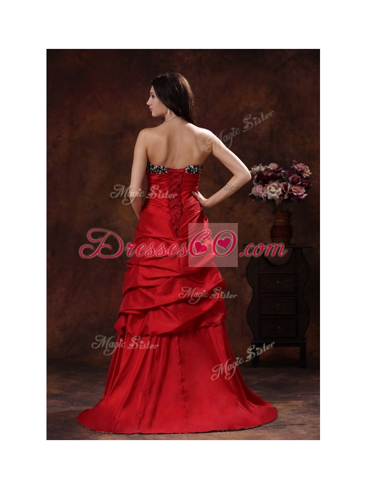 Gorgeous High Low StraplessSexy Prom Dress With Hand Made Flowers