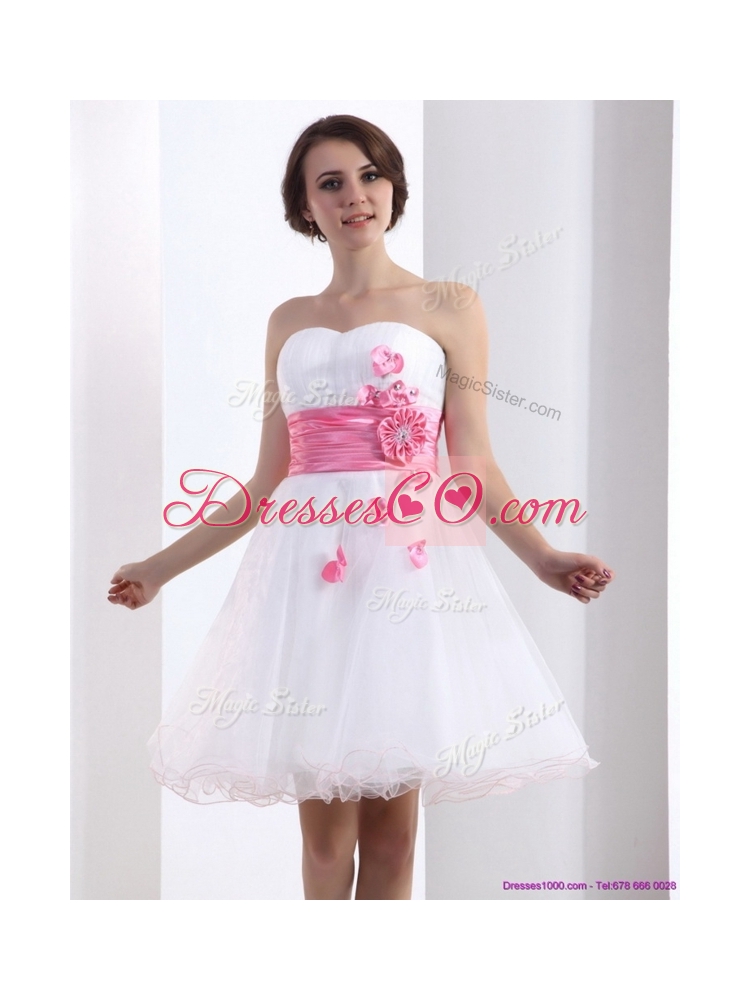 New Style A Line Prom Dress with Hand Made Flowers