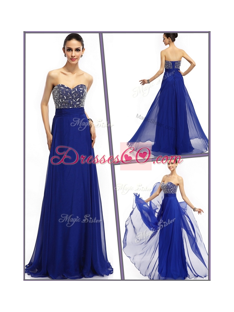 New Style  Empire Prom Dress in Royal Blue