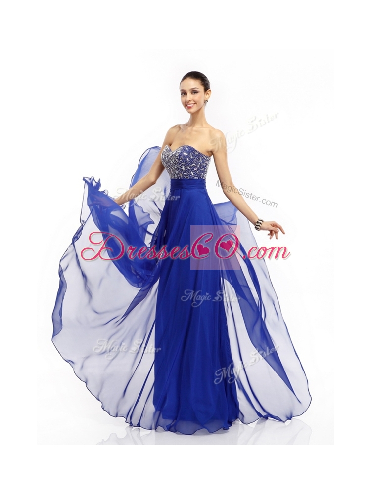 New Style  Empire Prom Dress in Royal Blue