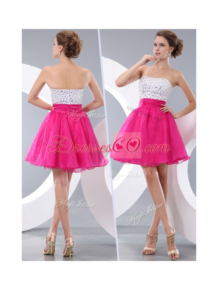 Sexy Princess Strapless Short Prom Dress with Beading