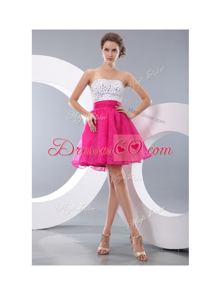 Sexy Princess Strapless Short Prom Dress with Beading