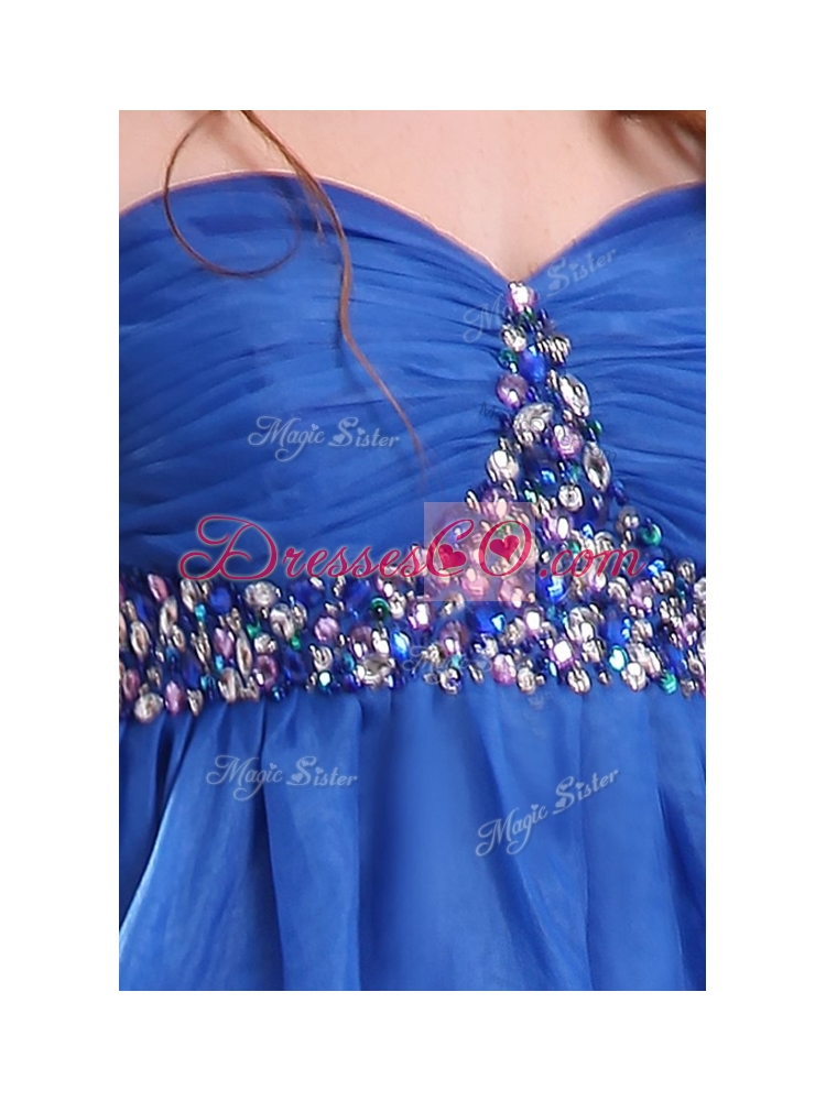 Sexy Short Beading Prom Dress in Blue