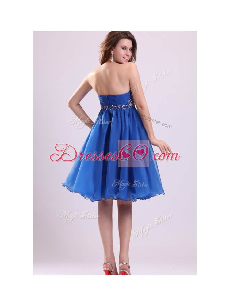 Sexy Short Beading Prom Dress in Blue