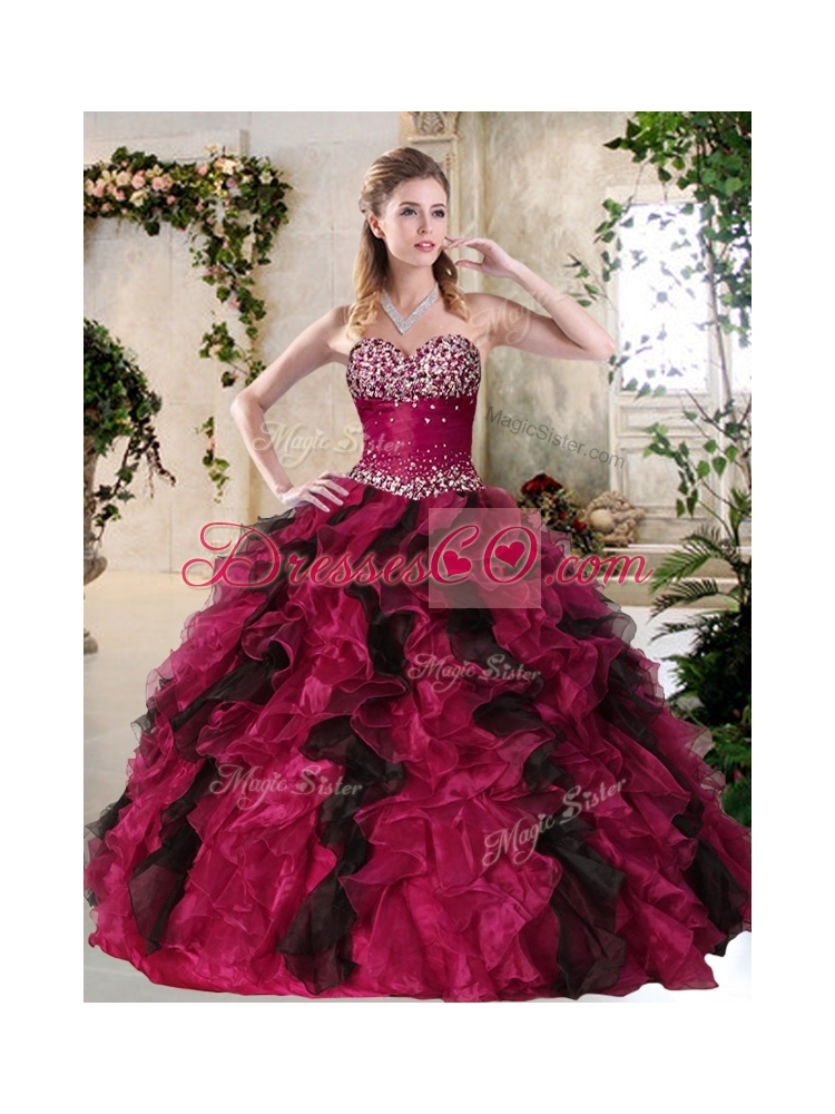 Most Popular Multi Color Sweet 16 Gowns with Beading and Ruffles
