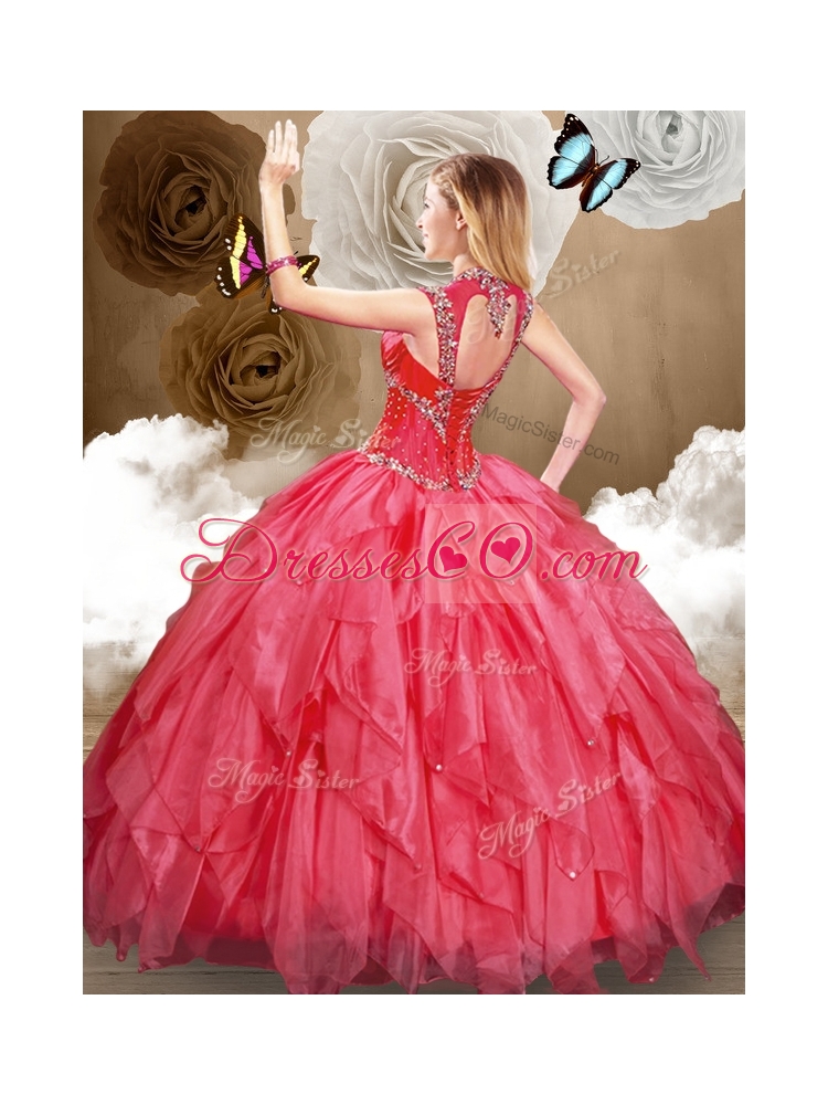 Hot Sale Beading and Red Quinceanera Dresses