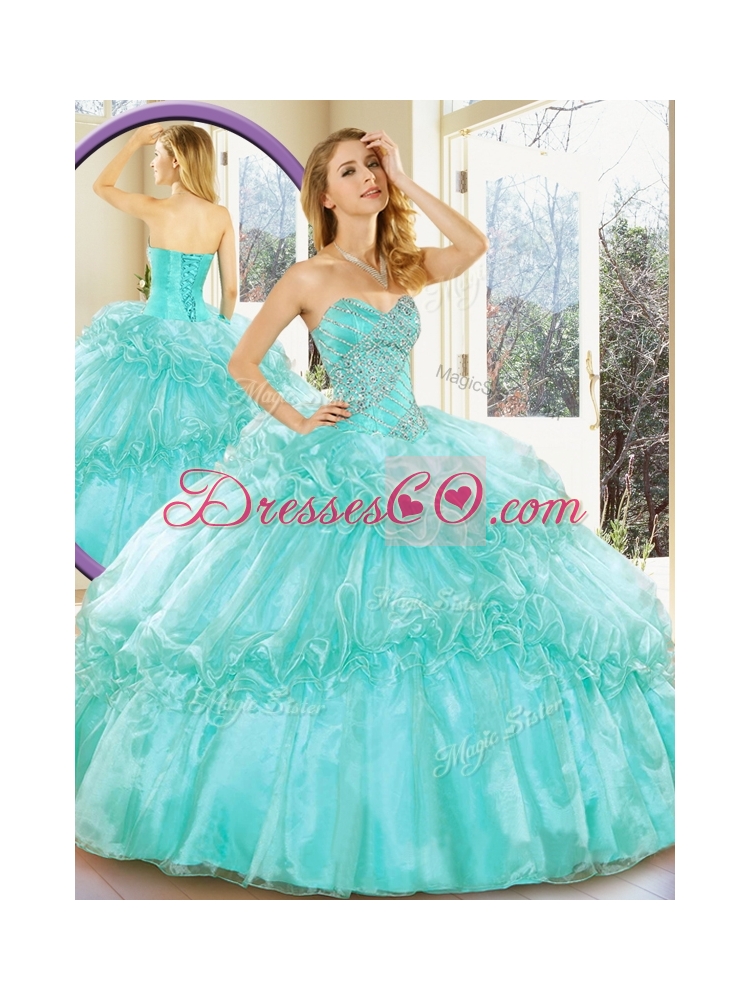 Affordable Quinceanera Gowns with Beading and Ruffled Layers for Summer