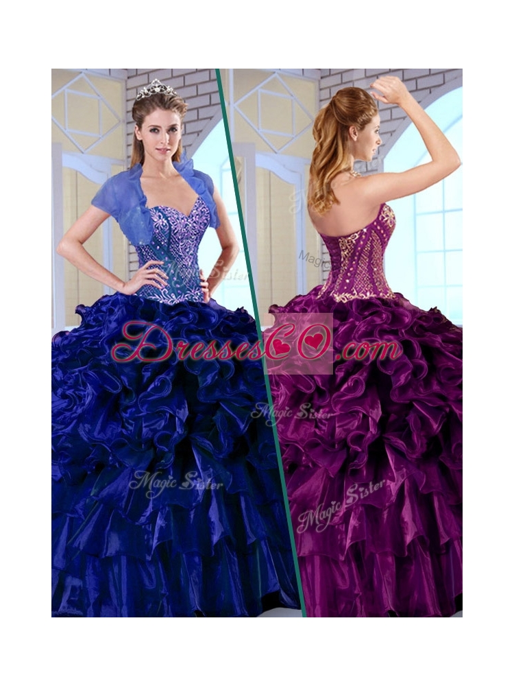 Luxurious Ball Gown Quinceanera Dress with Ruffles and Appliques