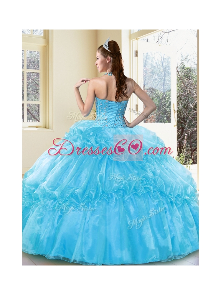 Fashionable Ball Gown Quinceanera Gowns with Beading and Ruffled Layers