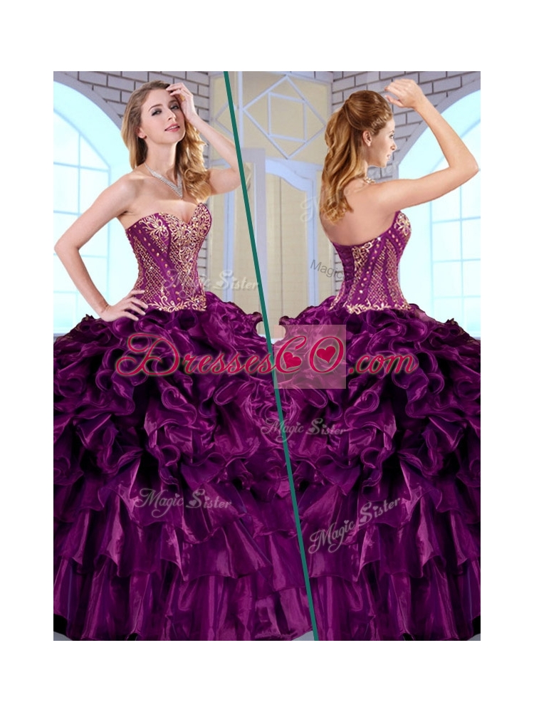 Gorgeous Ball Gown Ruffles and Appliques Quinceanera Gowns