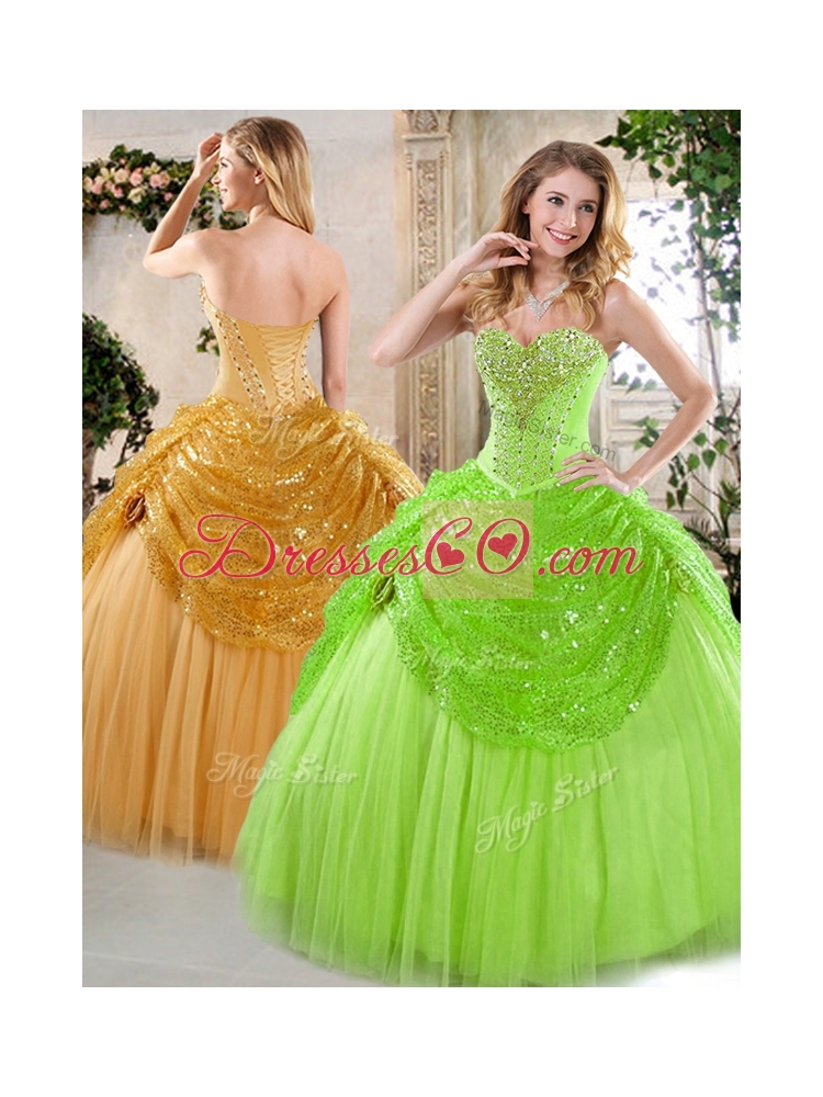 New Arrivals Beading and Paillette Quinceanera Gowns for Spring