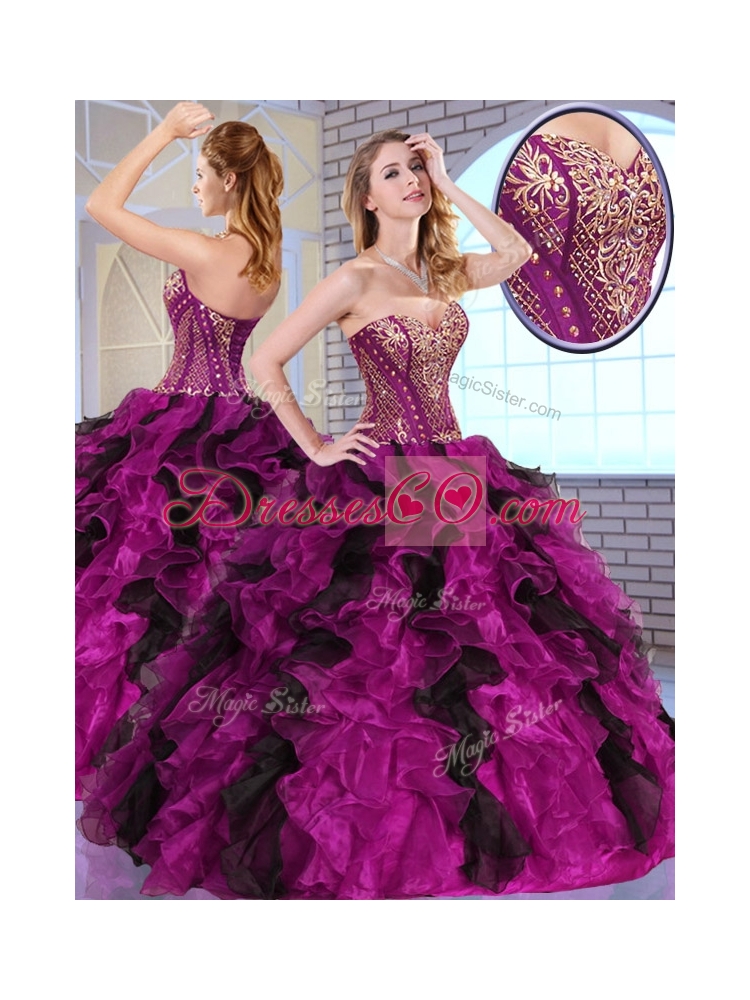 Top Ball Gown Sweet Sixteen Dress with Appliques and Ruffles