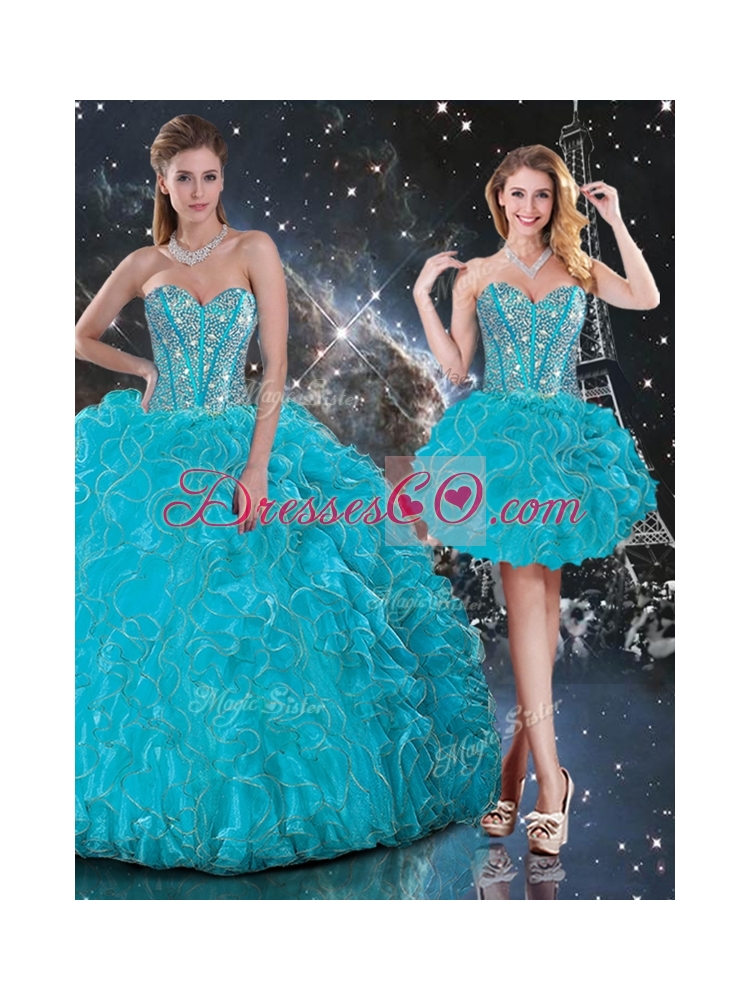 Hot Sale Detachable Quinceanera Skirts with Beading and Ruffles
