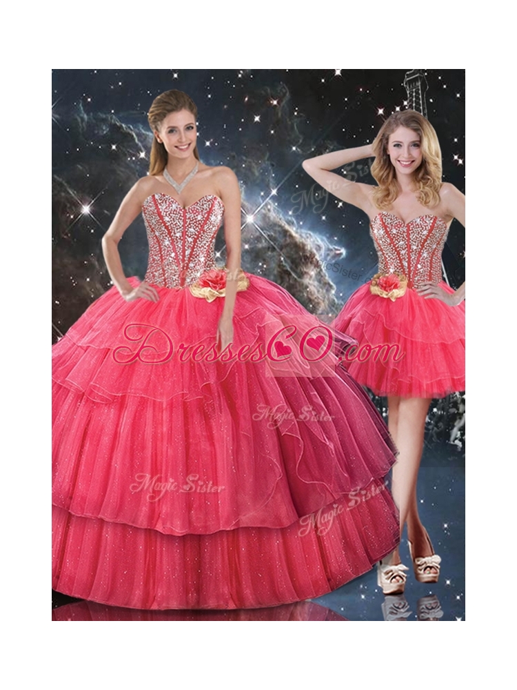 Lovely Detachable Quinceanera Skirts with Beading