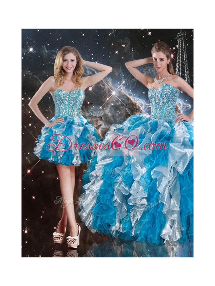 Pretty Multi Color Detachable Quinceanera Skirts with Beading