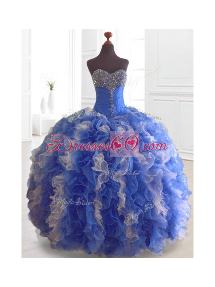 Custom Made Beading and Ruffles Multi Color Quinceanera Dresses