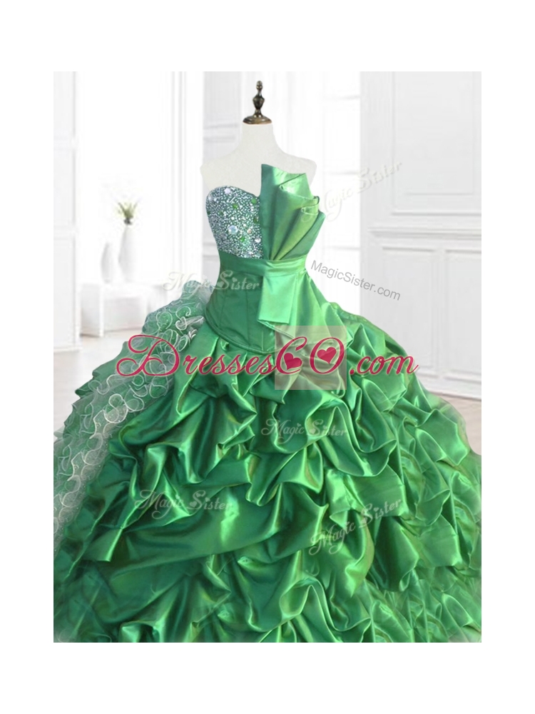 Custom Made Sequins and Ruffles Quinceanera Dress with Pick Ups