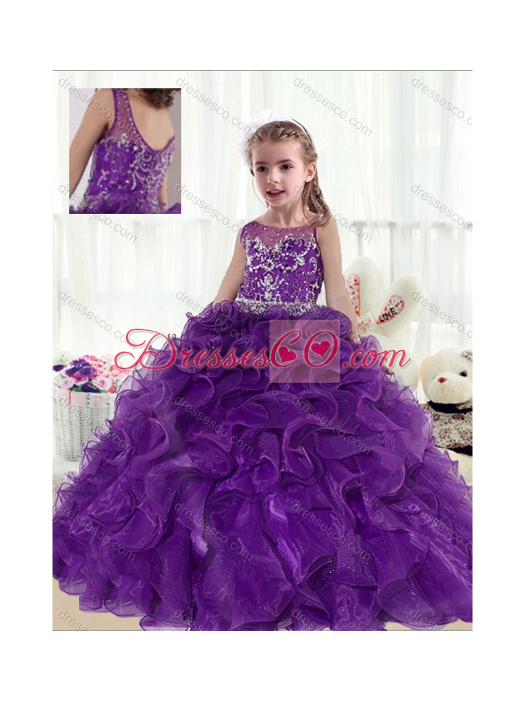 Fashionable Ball Gown Beading and Ruffles Little Girls Pageant Dresses