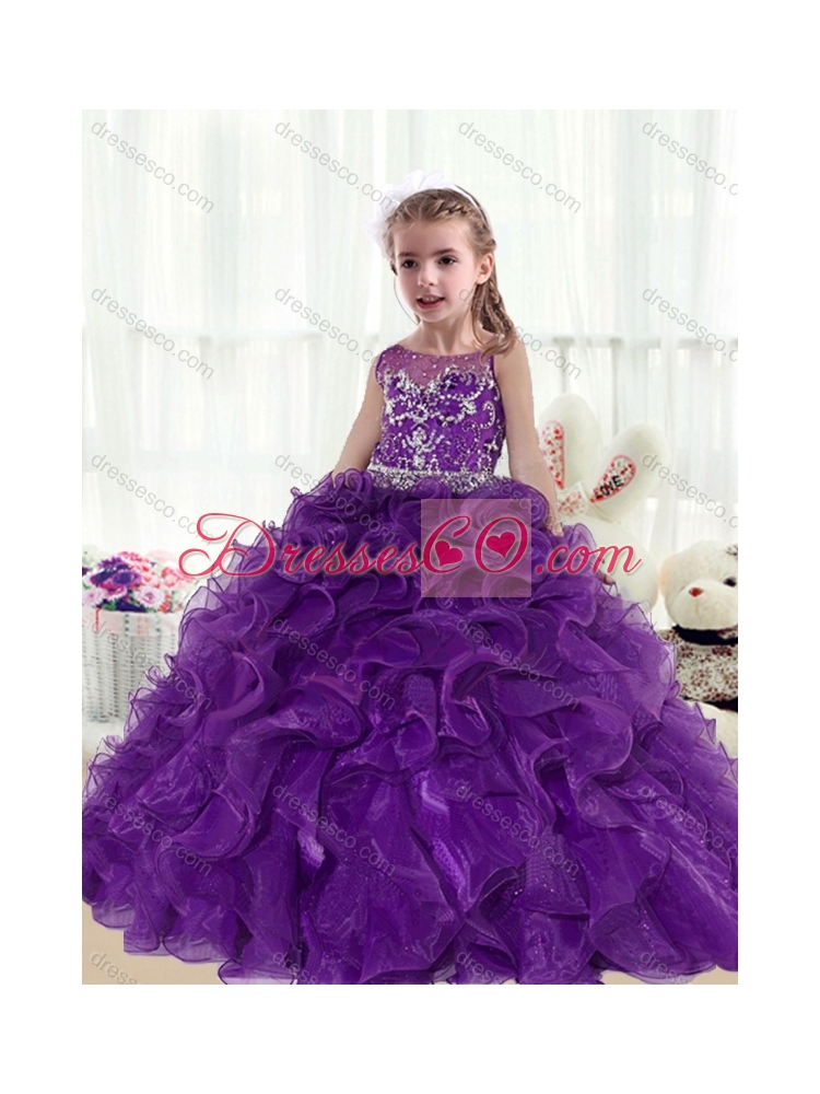 Fashionable Ball Gown Beading and Ruffles Little Girls Pageant Dresses