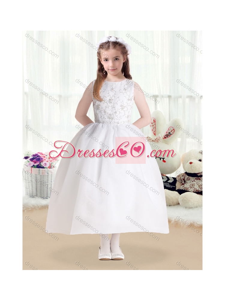 New Style Ball Gown Beading and Appliques Girls Party Dresses
