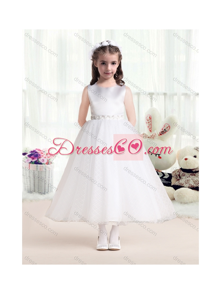 Pretty Scoop Princess Girls Party Dress with Appliques