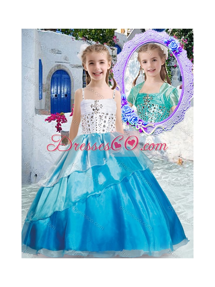 Beautiful Ball Gown Little Girl Pageant Dress with Beading and Ruffles