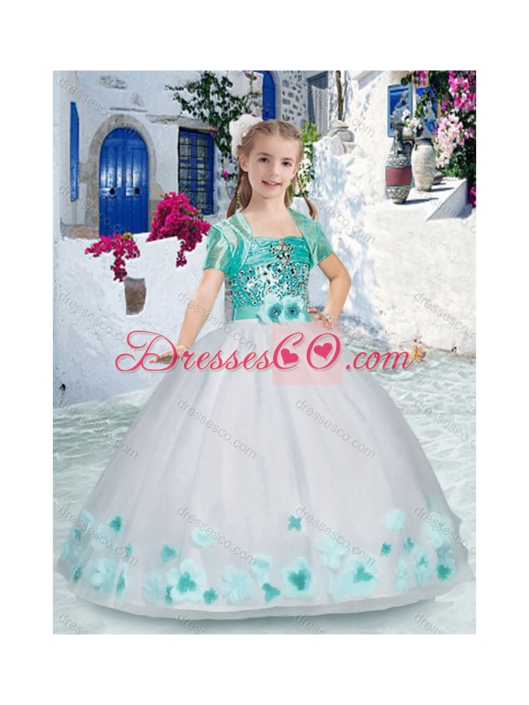 Latest Spaghetti Straps Little Girl Pageant Dress with Sashes and Beading