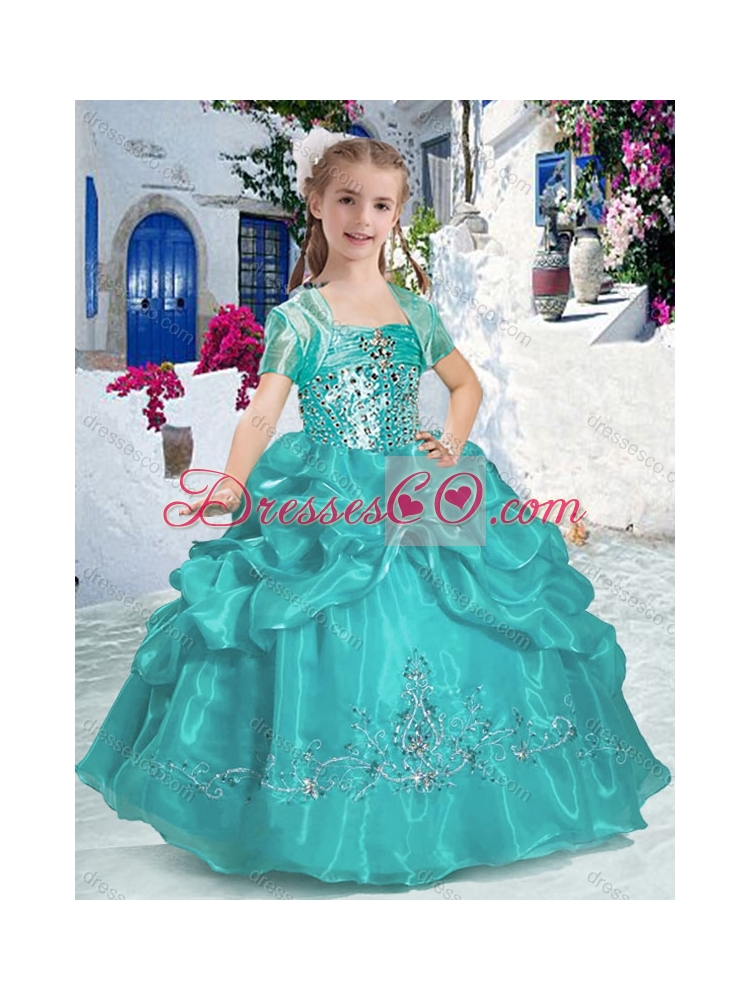 New Arrivals Spaghetti Straps Girls Party Dress with Beading and Bubles