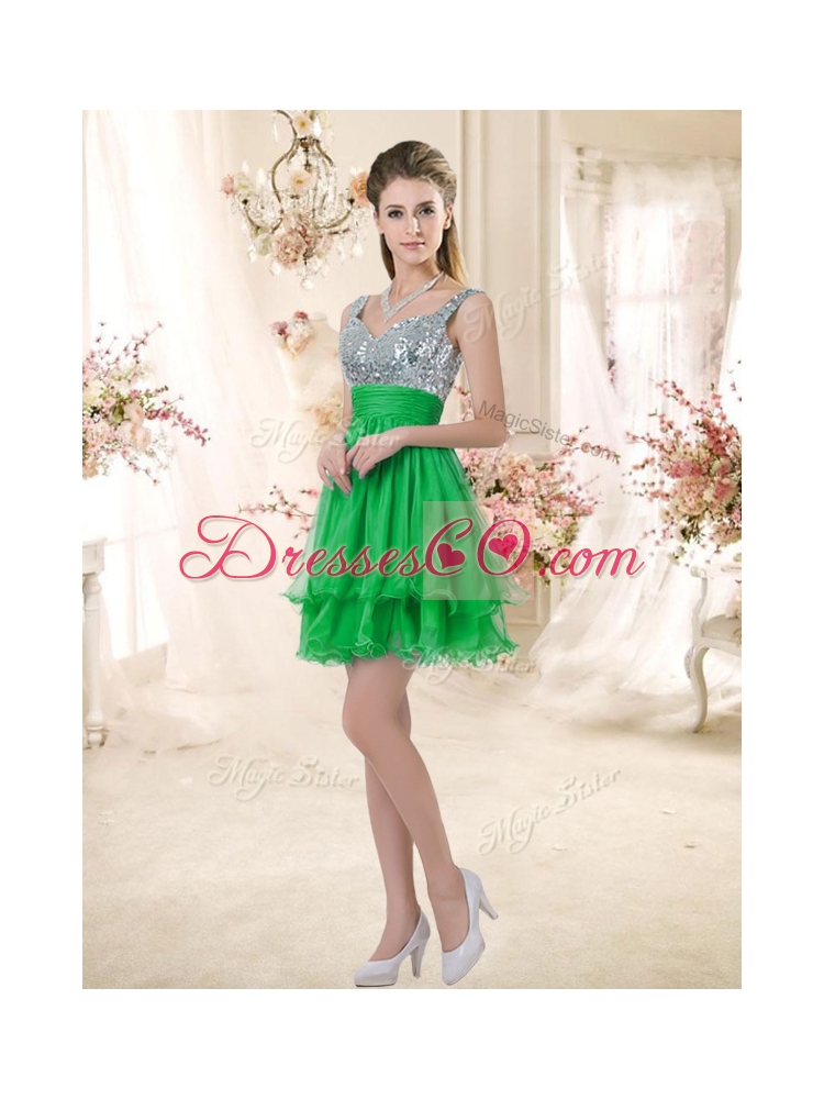 New Arrivals Short Straps Prom Dress with Sequins for Fall