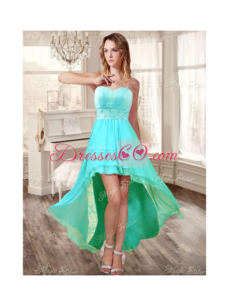 Perfect Applique and Ruffled Quinceanera Dress and High Low Beaded Dama Dresses