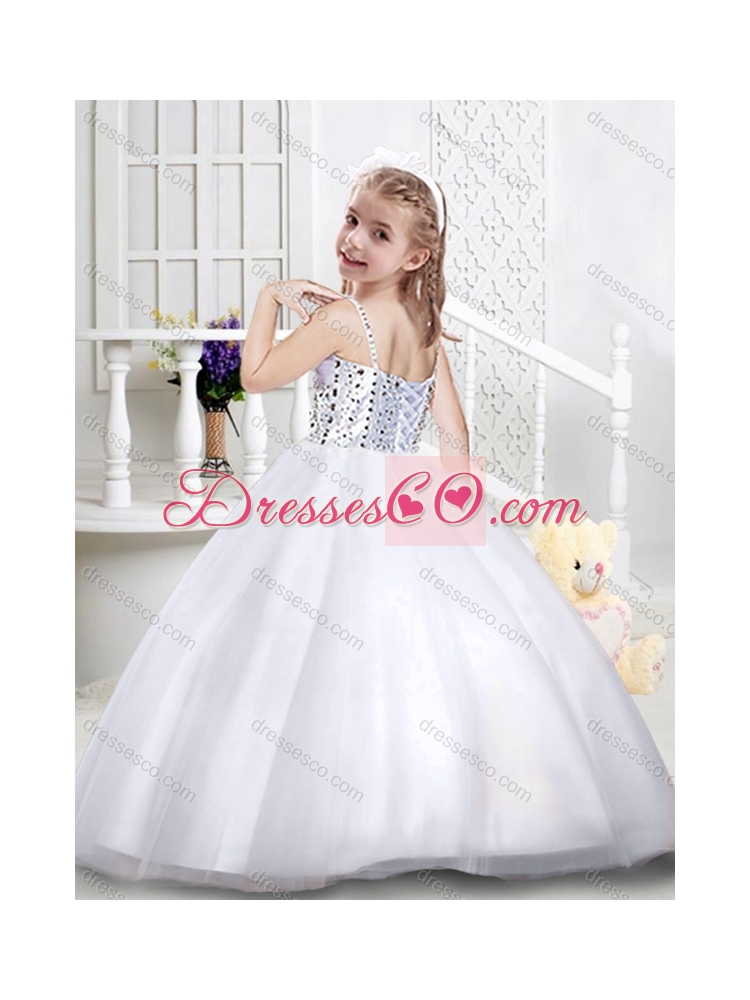 Exclusive Puffy Skirt Tulle Little Girls Pageant  Dress with Beading