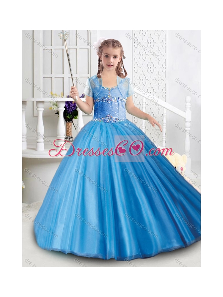 Gorgeous Really Puffy Tulle Beaded Mini Quinceanera Dress with Straps