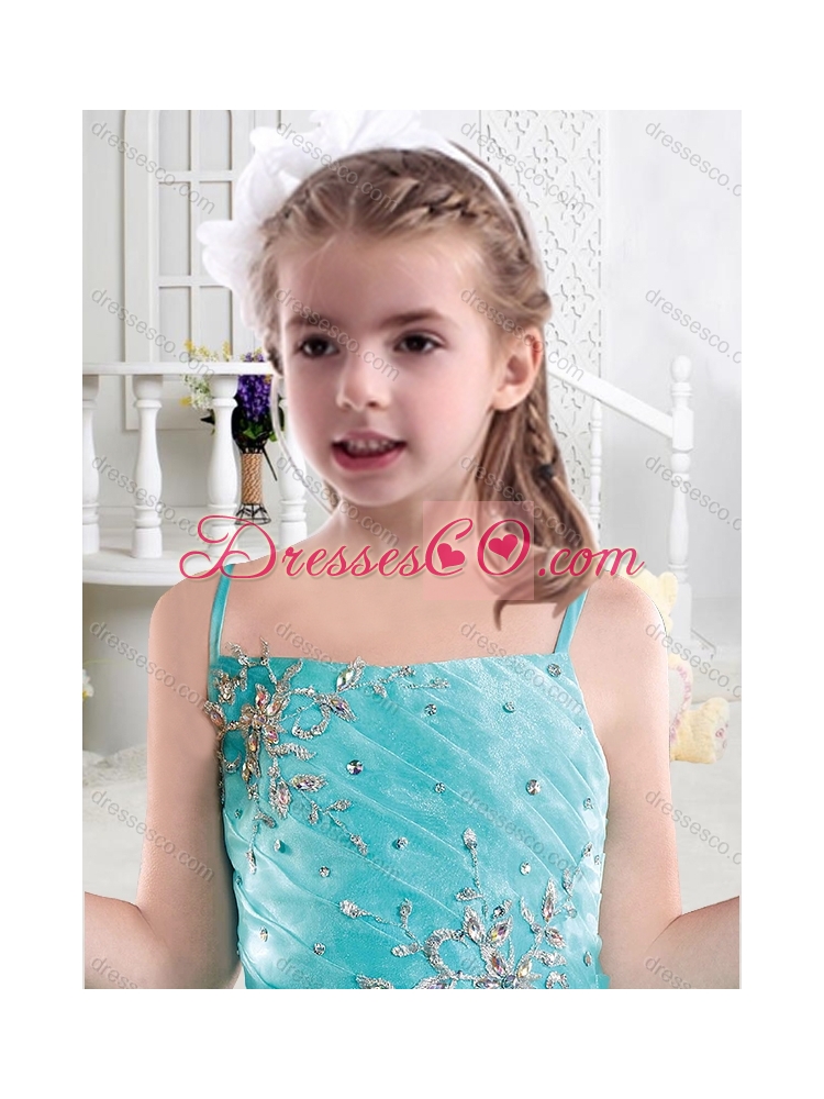 Popular Organza Applique and Beaded Little Girls Pageant Dress in Red