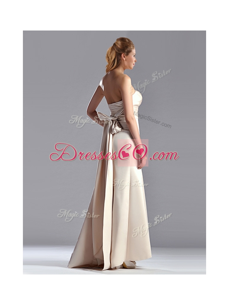 Cheap Off White Column Strapless Discount Mother Dress with Brush Train
