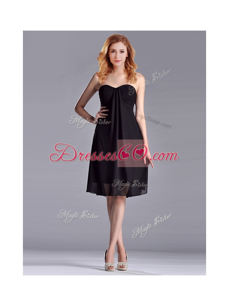 Empire Knee-length Short Black Dama Dress Quinceanera for Homecoming
