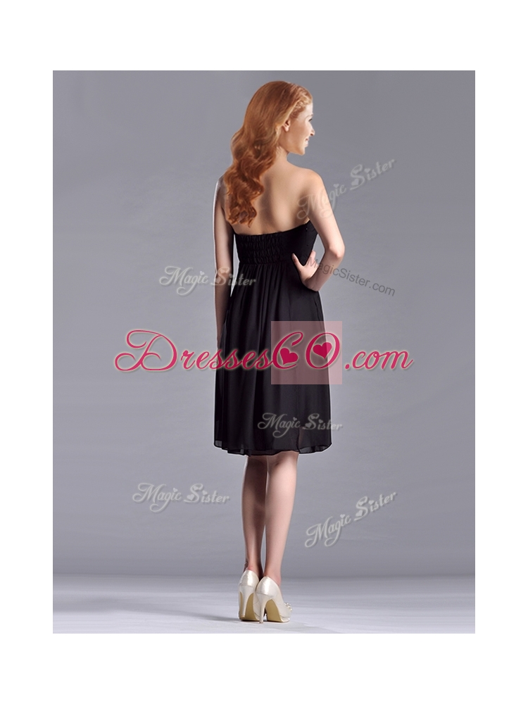 Empire Knee-length Short Black Dama Dress Quinceanera for Homecoming