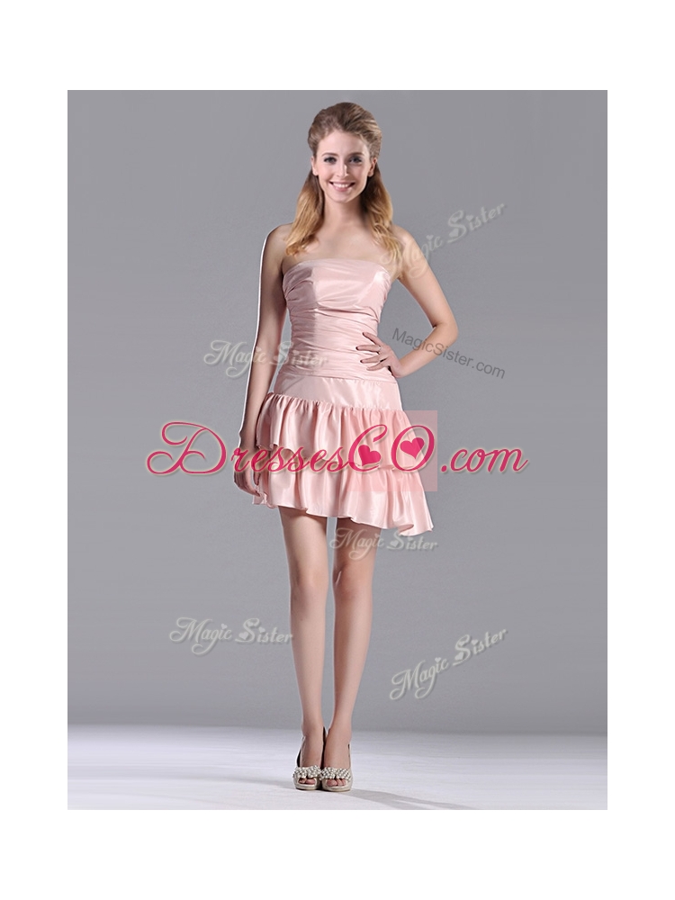 Low Price Ruffled Layers Short Dama Dress in Asymmetrical