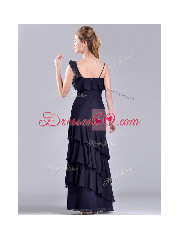Asymmetrical Ankle Length Discount Mother Dress with Ruffled Layers