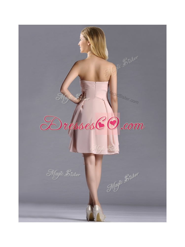 Exclusive Chiffon Beaded Prom Dress in Light Pink