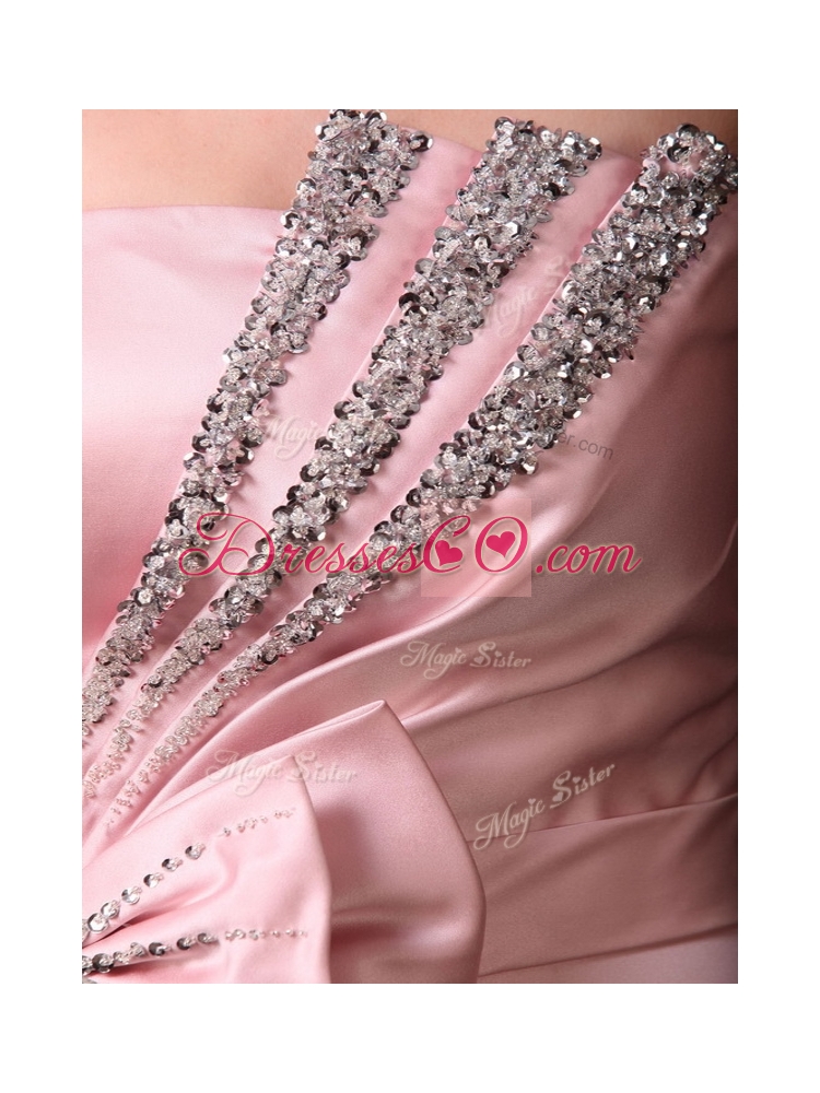 Most Popular Mermaid Brush Train Prom Dress with Beading and Bowknot