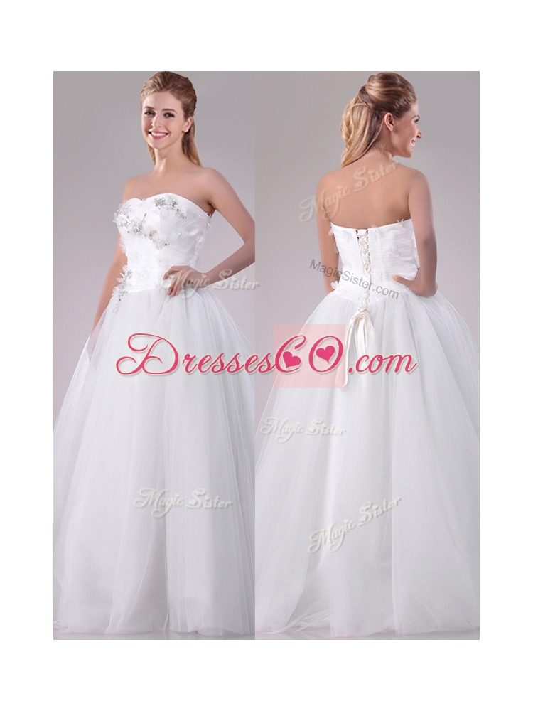 Brand New Really Puffy Beaded Long Wedding Gown in Tulle