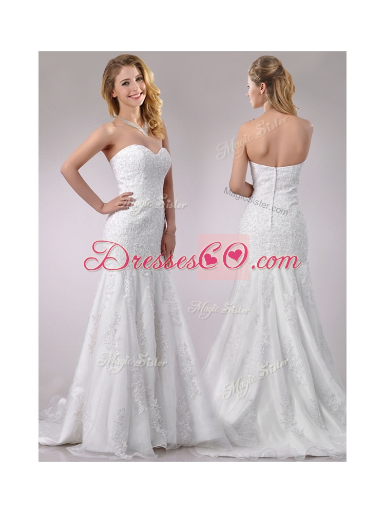 Popular Mermaid Wedding Dress with Beading and Appliques