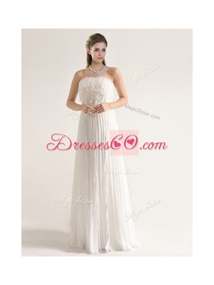 Elegant Empire Strapless Wedding Dress with Ruffles