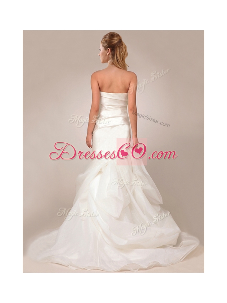 Exquisite Mermaid Asymmetrical Wedding Dress with Ruffles Layers