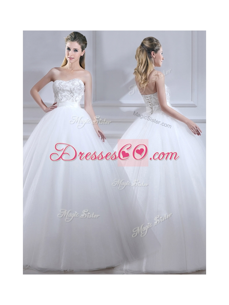Popular Ball Gown Wedding Dress with Beading and Sashes