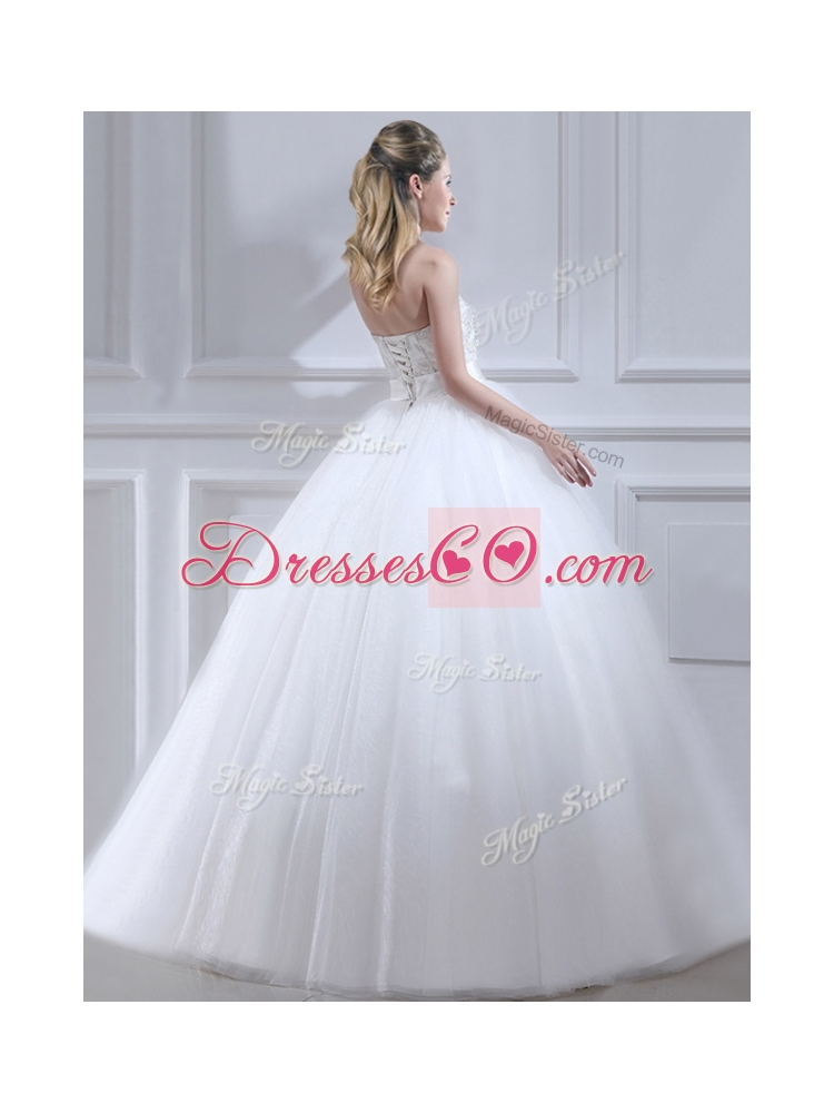 Popular Ball Gown Wedding Dress with Beading and Sashes