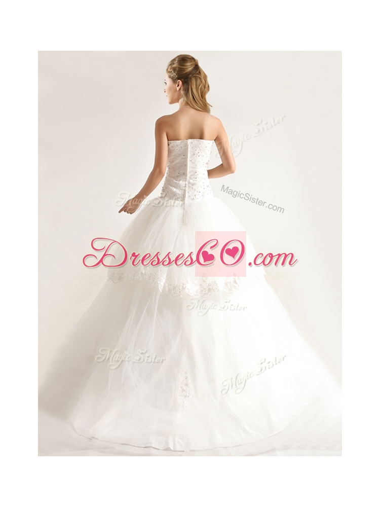 Stylish Mermiand Wedding Dress with Appliques and Beading