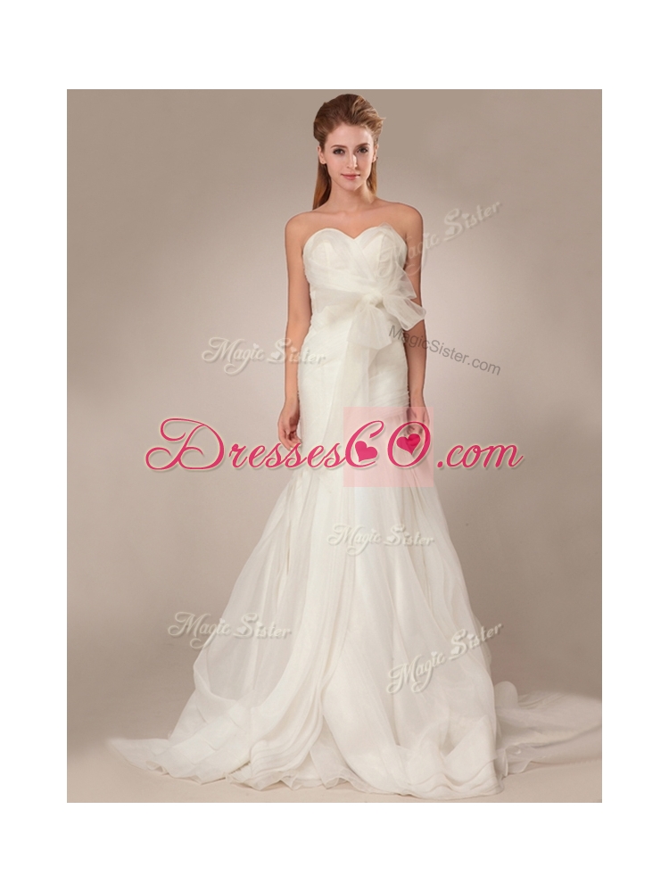 The brand new style Mermind Wedding Dress with Bowknot and Ruching
