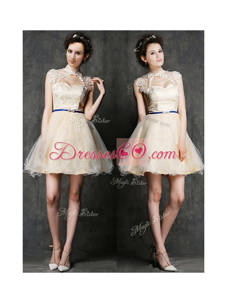 New Arrivals A Line Short Dama Dress in Champagne