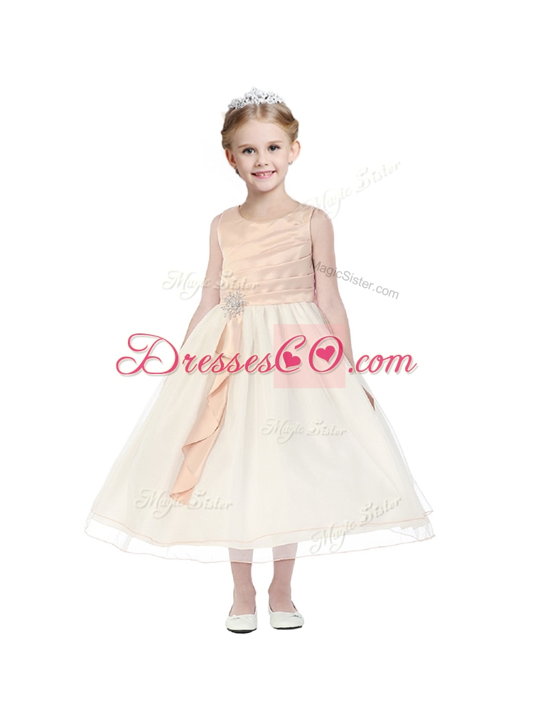 New Arrivals Scoop Tulle Flower Girl Dress with Beading